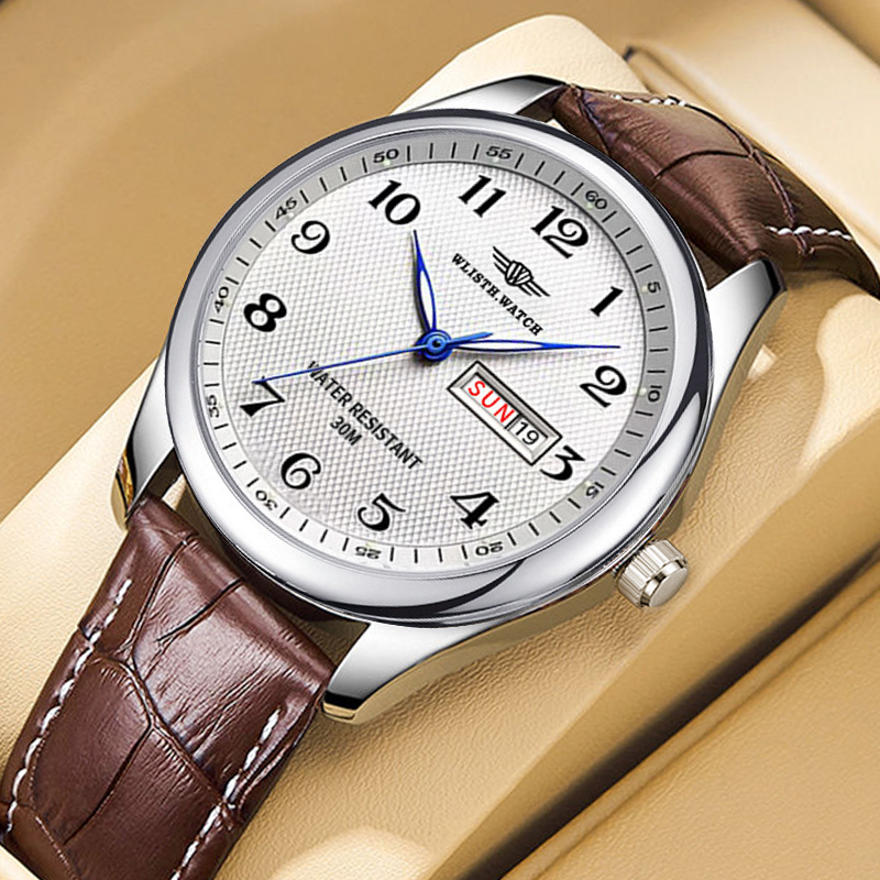 Zen Luxury Watch - WLISTH แบรนด์หรูผู้ชายนาฬิกานาฬิกาควอตซ์ตัวเลขอารบิคสแตนเลสกันน้ำปฏิทินนาฬิกาข้อมือผู้ชายของขวัญสำหรับพ่อ