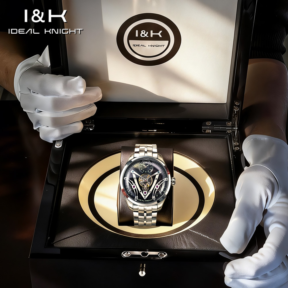 Luxury Watch Gift Box - IDEAL KNIGHT 6821 นาฬิกาแบรนด์แท้ของแท้สำหรับผู้ชาย กล่องของขวัญสุดหรู นาฬิกาข้อมือผู้ชายระบบออโตเมติกแบบกลวง