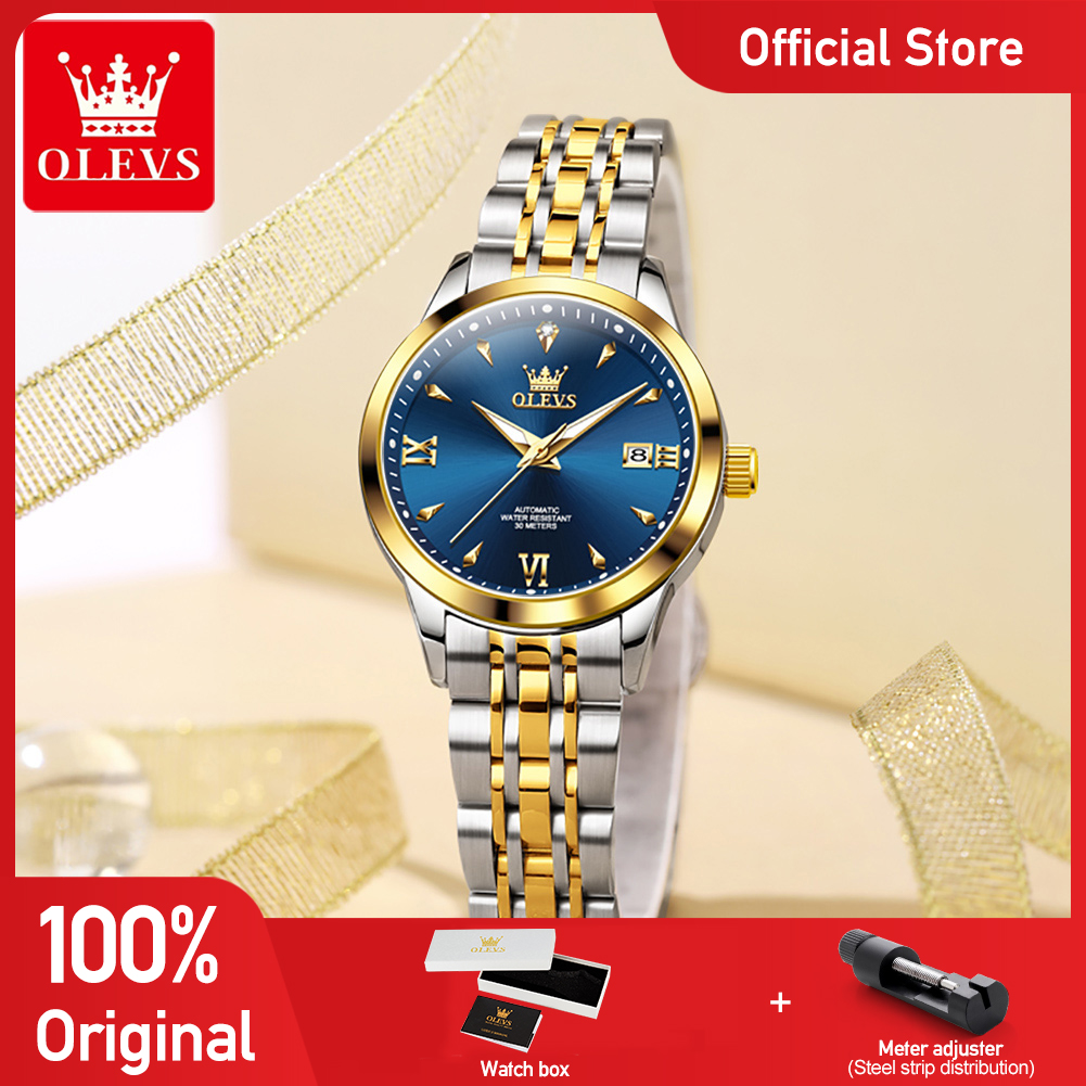 Luxury Watch Moon Phase - นาฬิกา OLEVS 9956 สำหรับผู้หญิง แบรนด์หรู นาฬิกาอัตโนมัติ