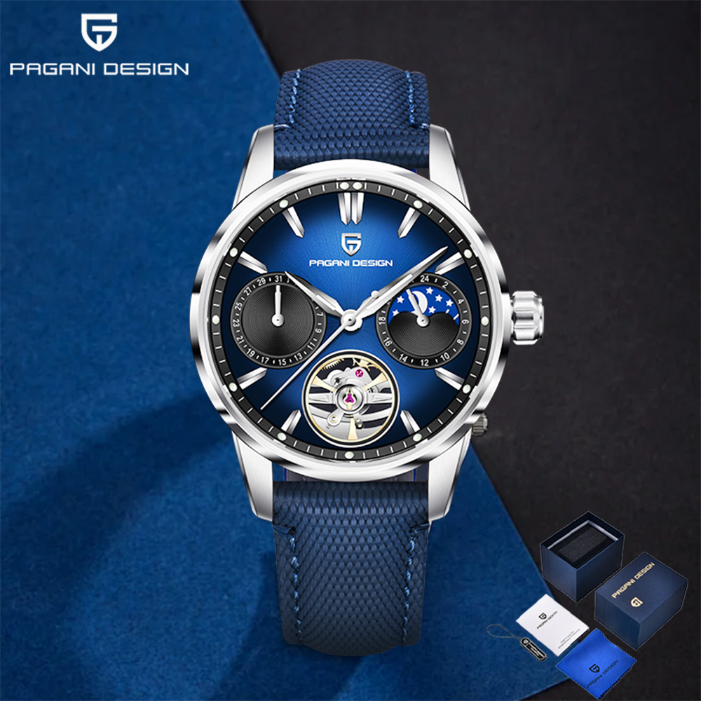 Luxury Watch Moon Phase - นาฬิกาข้อมือผู้ชาย Pagani Design Tourbillon รุ่นหรูหรา ปี
