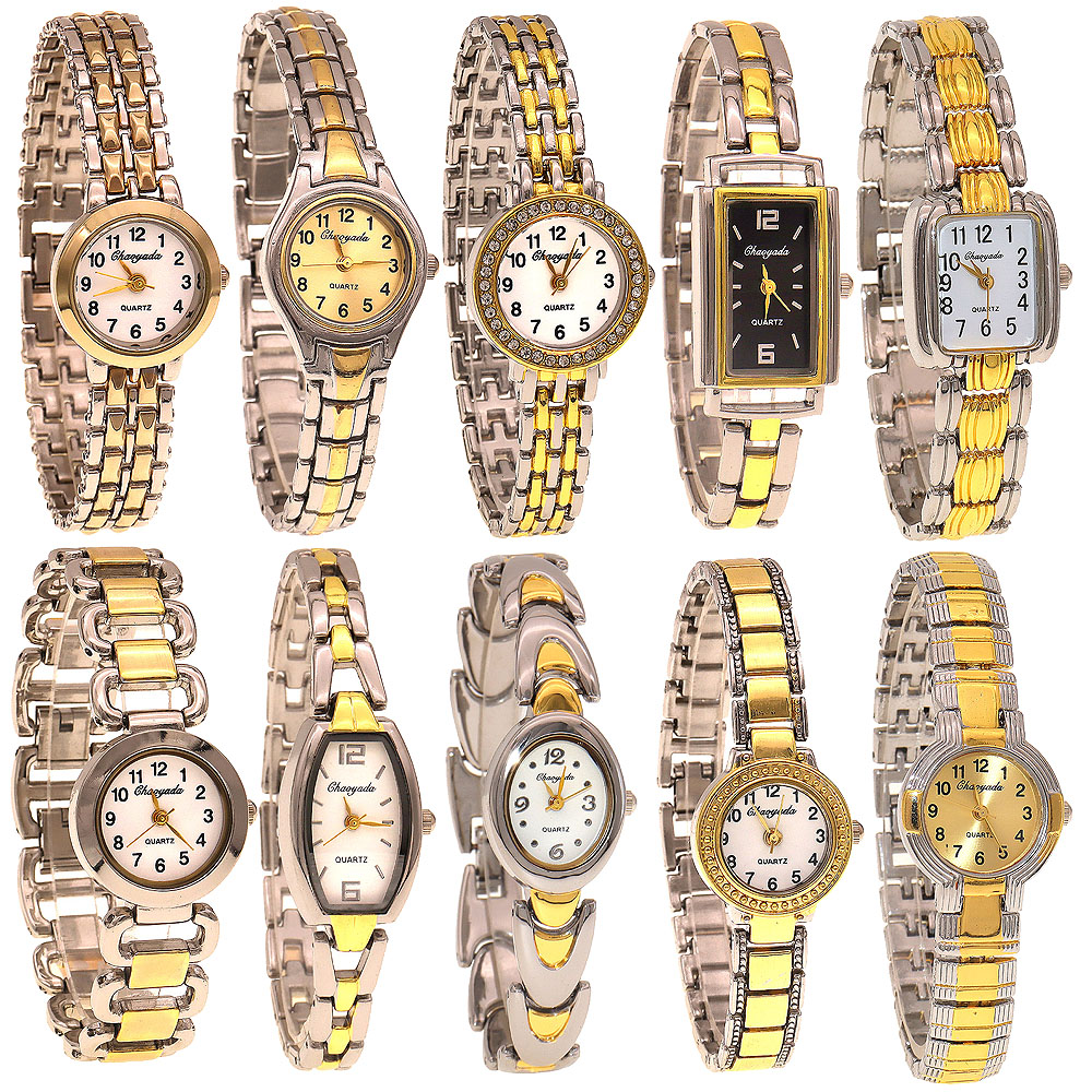 Luxury Watch Lady - 10 ชิ้น/ล็อต, นาฬิกาข้อมือผู้หญิงแบบหรูหราหลากหลายแบบ นาฬิกาควอตซ์สำหรับผู้หญิง สาวๆ ของขวัญ