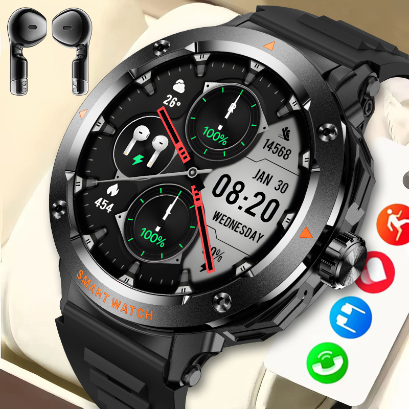 Luxury Watch In The World - 2025 สมาร์ทนาฬิกาTWSหูฟังไร้สายNFC Bluetooth Call Men Smartwatch