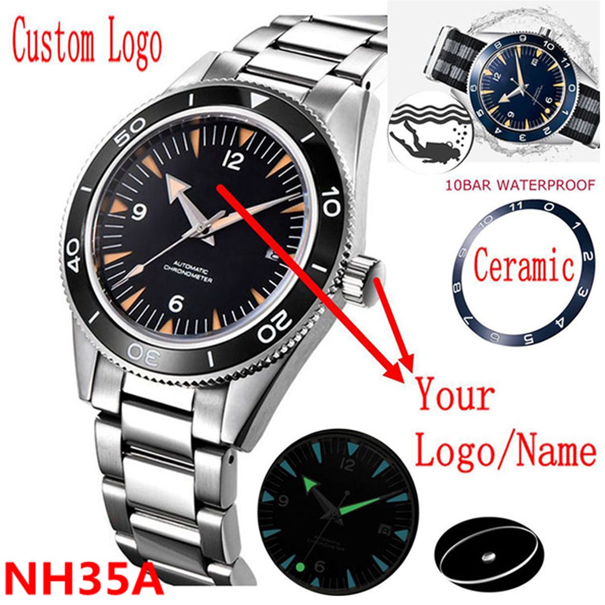 โลโก้ที่กําหนดเอง NH35 นาฬิกา  - Luxury Watch News บทวิจารณ์และราคา