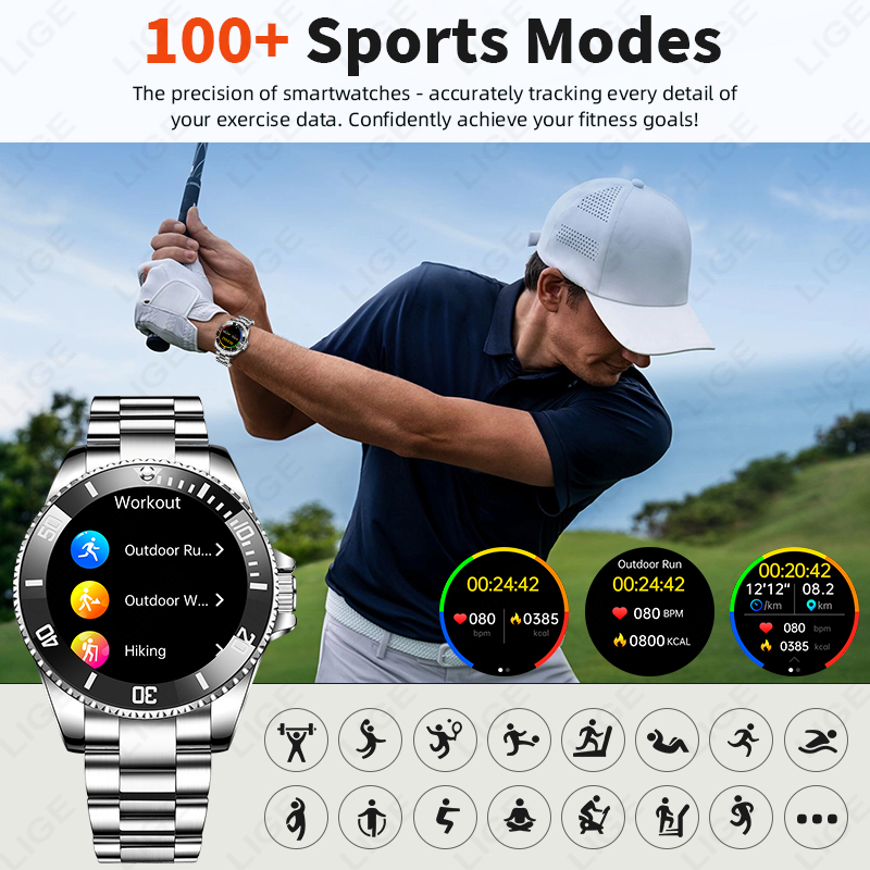 LIGE ธุรกิจสมาร์ทวอทช์ผู้ชายหร - Luxury Watch In The World บทวิจารณ์และราคา