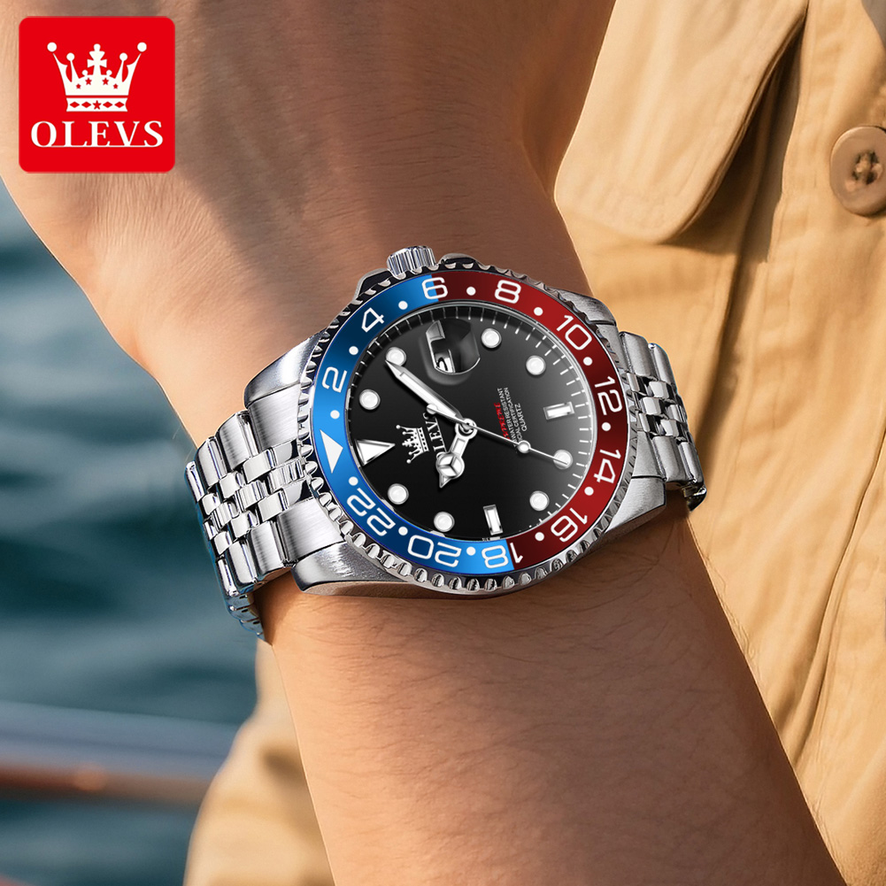OLEVS 5657 นาฬิกาข้อมือผู้ชายแ - Luxury Watch Moon Phase บทวิจารณ์และราคา