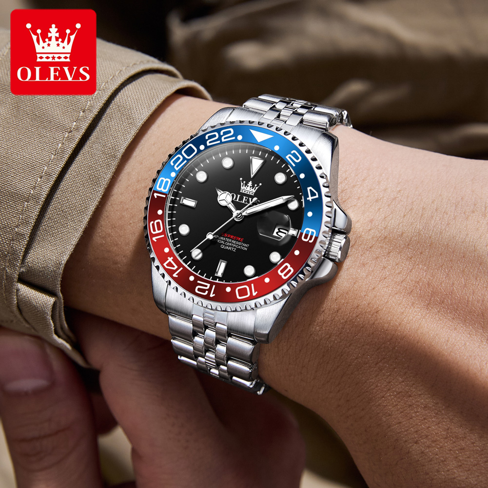 OLEVS 5657 นาฬิกาข้อมือผู้ชายแ - Luxury Watch Moon Phase บทวิจารณ์และราคา