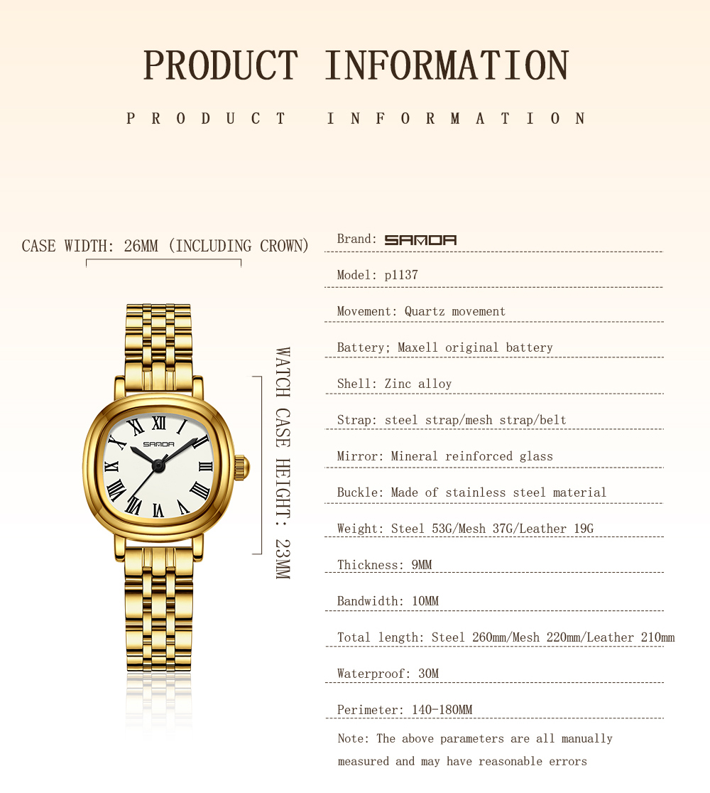 SANDA TOP 1137 ผู้หญิงควอตซ์นา - Luxury Watch Top 10 บทวิจารณ์และราคา