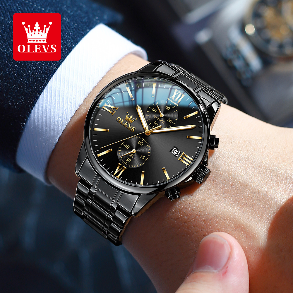 OLEVS 2886 คลาสสิกสีดําควอตซ์น - Zen Luxury Watch บทวิจารณ์และราคา