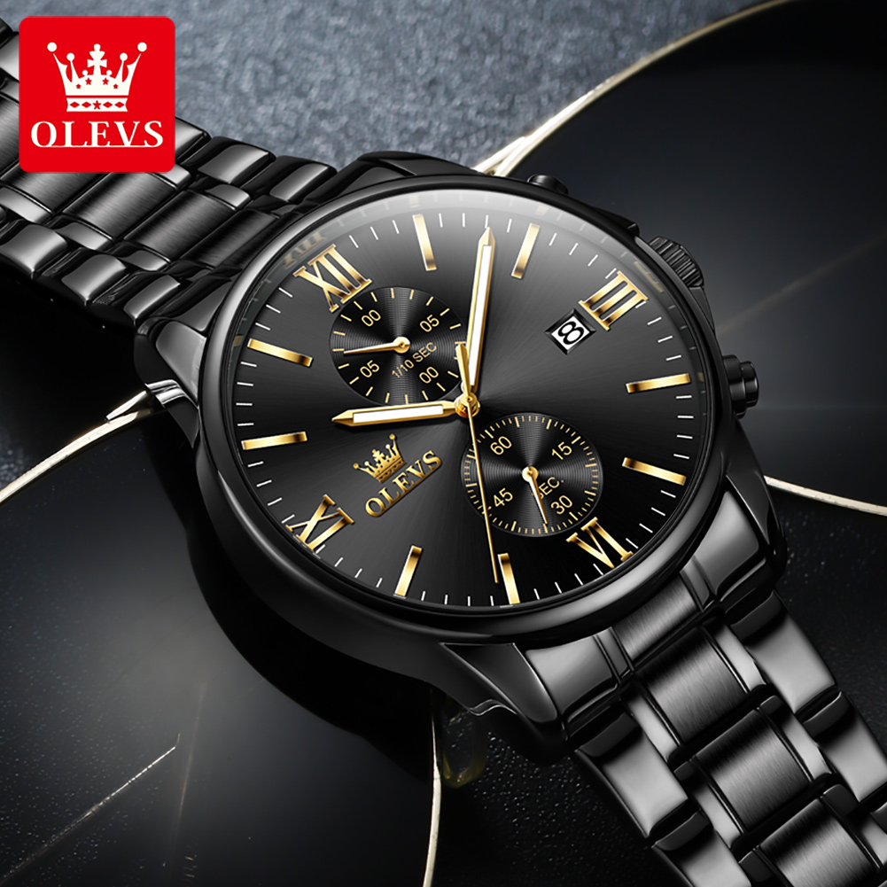 OLEVS 2886 คลาสสิกสีดําควอตซ์น - Zen Luxury Watch บทวิจารณ์และราคา