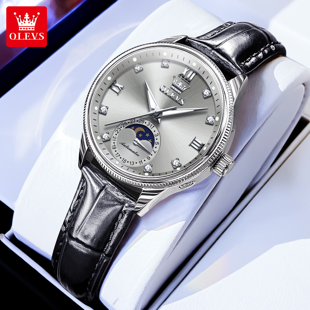 นาฬิกา OLEVS รุ่น Moon Phase แ - Luxury Watch Moon Phase บทวิจารณ์และราคา