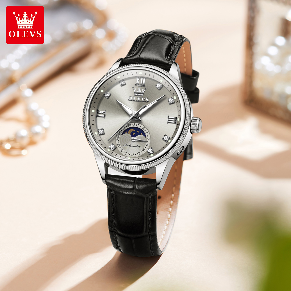 นาฬิกา OLEVS รุ่น Moon Phase แ - Luxury Watch Moon Phase บทวิจารณ์และราคา