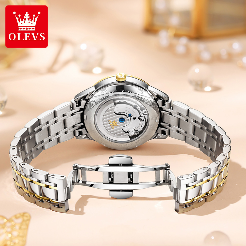 OLEVS นาฬิกาข้อมือสตรีหรูหราสไ - Luxury Watch Moon Phase บทวิจารณ์และราคา