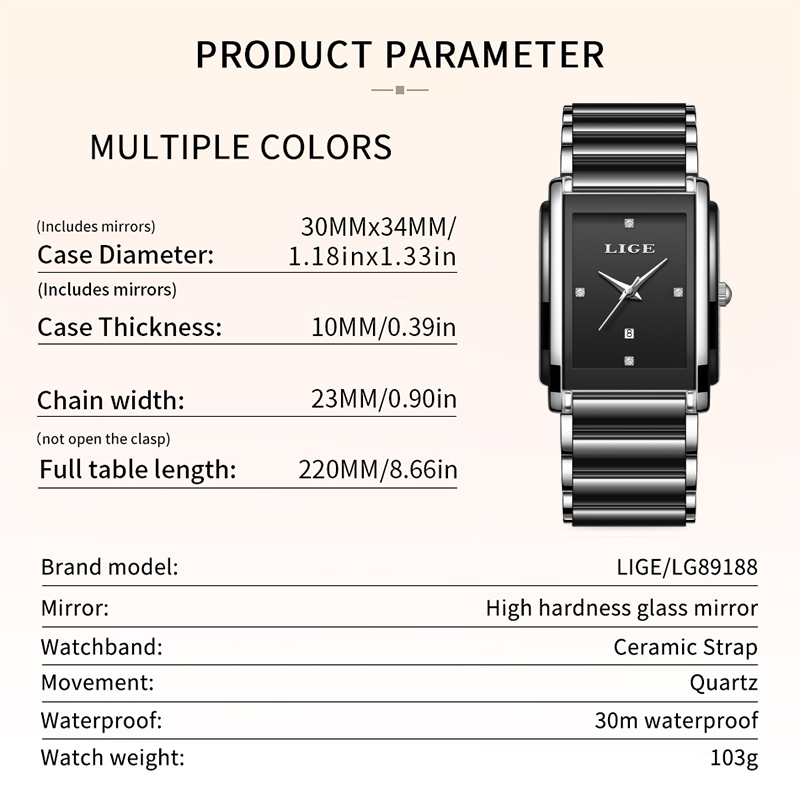 นาฬิกาข้อมือผู้หญิง LIGE รุ่นใ - Luxury Watch Gift Box บทวิจารณ์และราคา