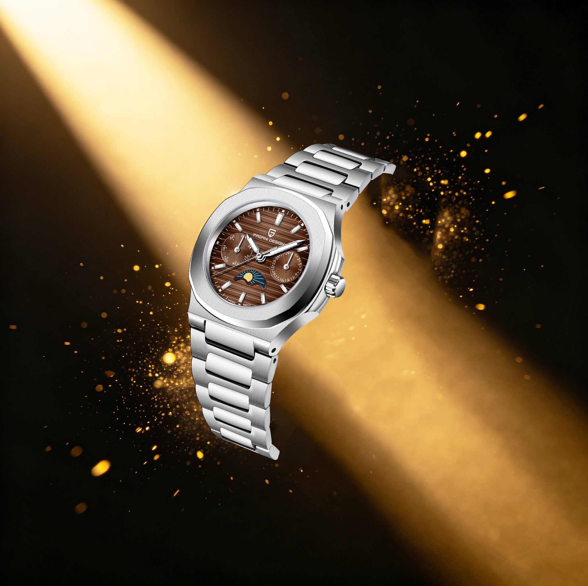 PAGANI DESIGN นาฬิกาควอทซ์สำหร - Luxury Watch Moon Phase บทวิจารณ์และราคา