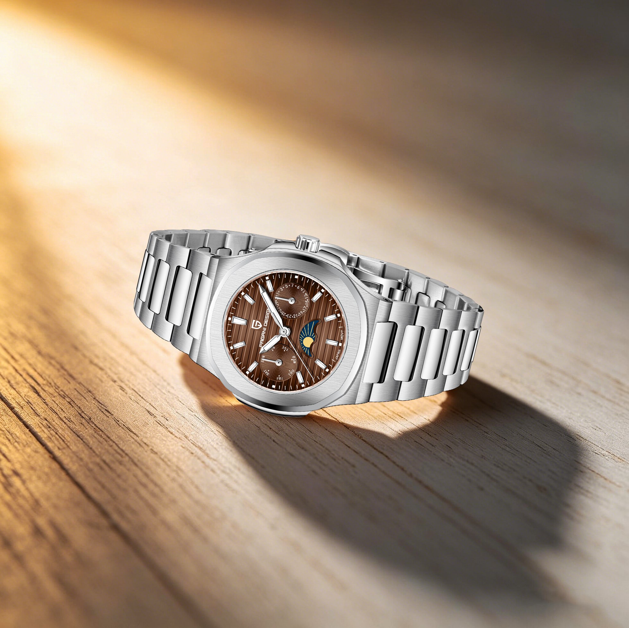 PAGANI DESIGN นาฬิกาควอทซ์สำหร - Luxury Watch Moon Phase บทวิจารณ์และราคา