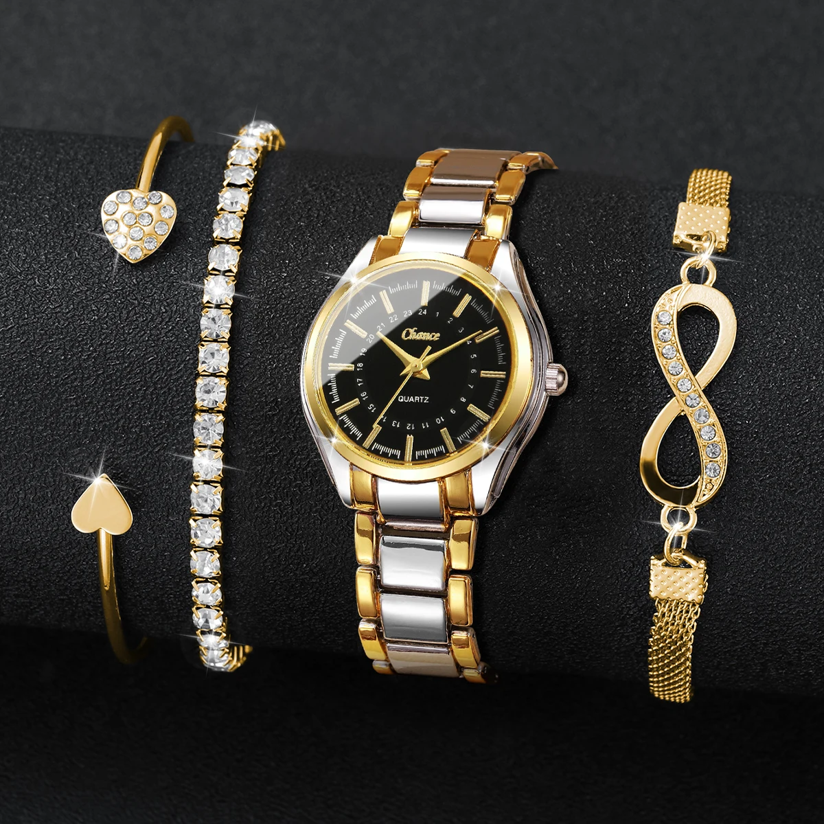 4 ชิ้น นาฬิกาข้อมือผู้หญิงสุดห - Luxury Watch Gift Box บทวิจารณ์และราคา