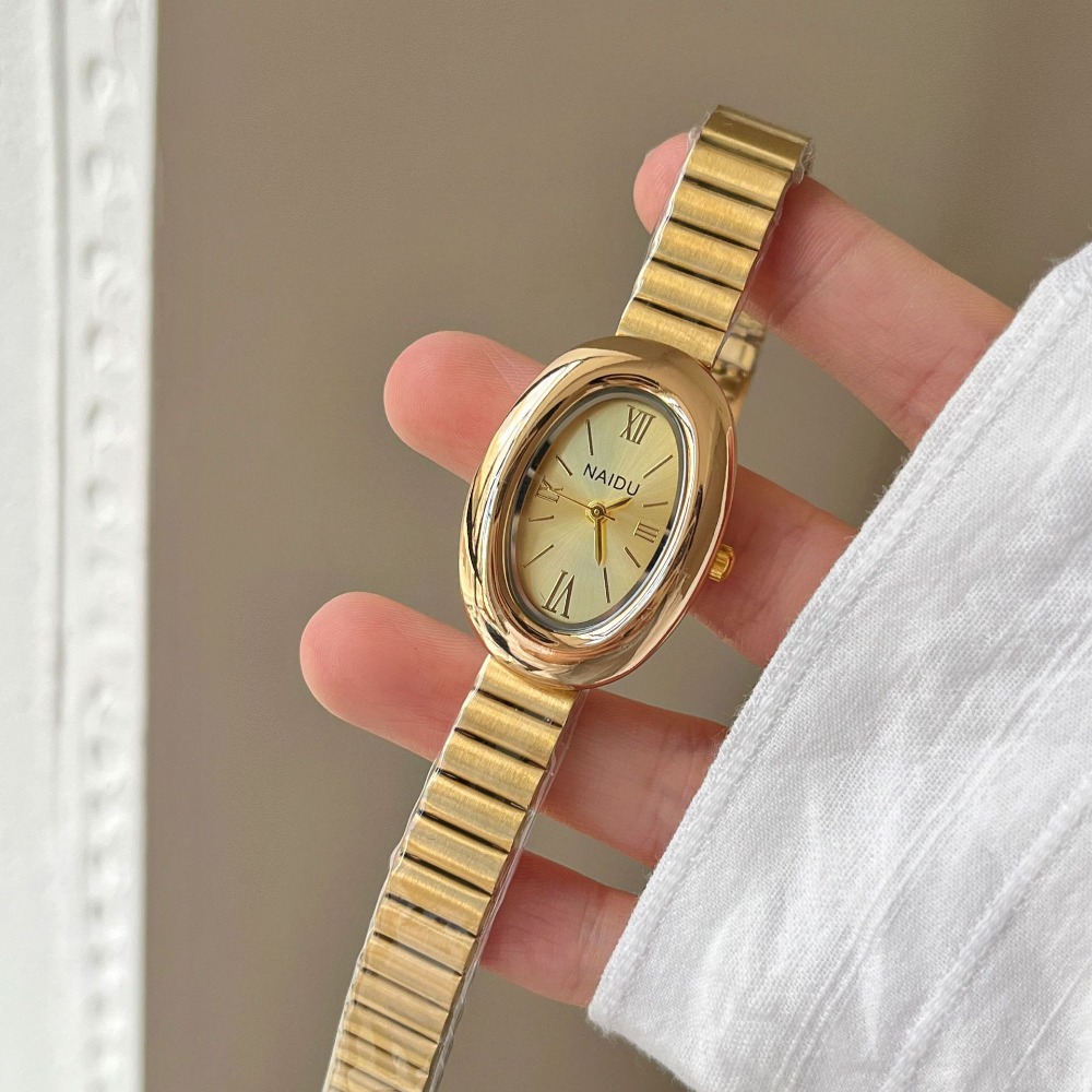 นาฬิกาควอตซ์ผู้หญิงทรงรีสีทองแ - Luxury Watch Green บทวิจารณ์และราคา