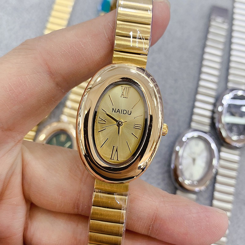 นาฬิกาควอตซ์ผู้หญิงทรงรีสีทองแ - Luxury Watch Green บทวิจารณ์และราคา