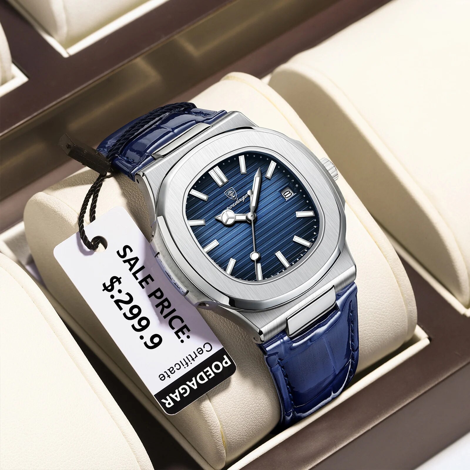 POEDAGAR Luxury Square Man นาฬ - Luxury Watch Top 10 บทวิจารณ์และราคา