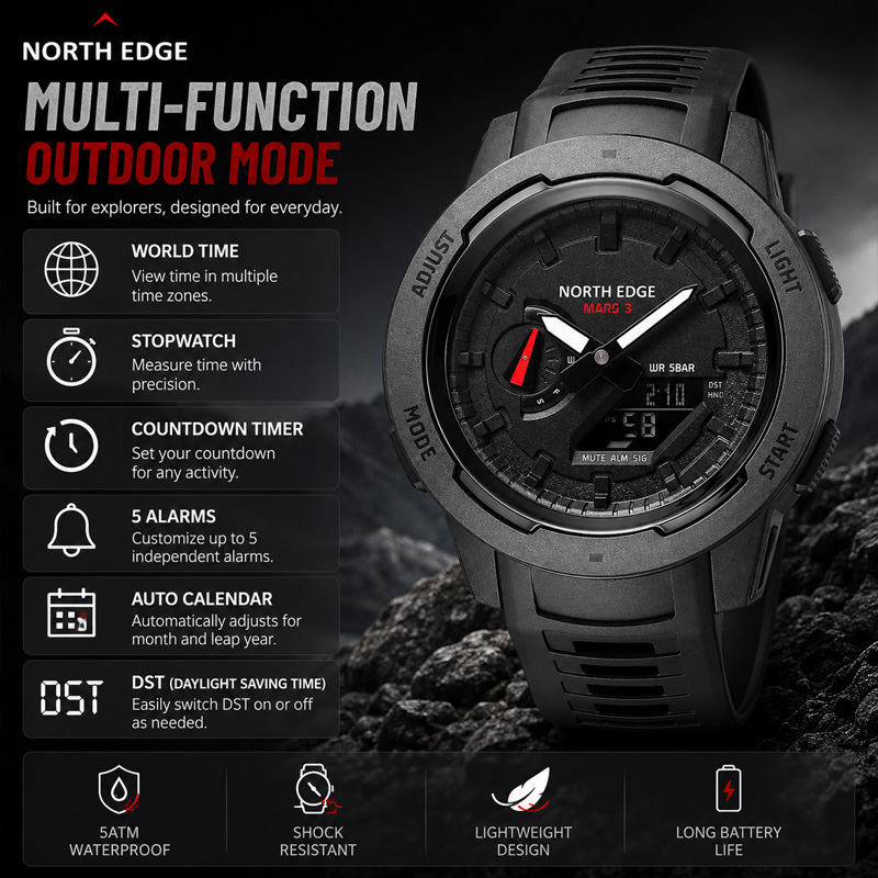 นาฬิกาดิจิตอลสำหรับผู้ชาย NORT - Luxury Watch In The World บทวิจารณ์และราคา