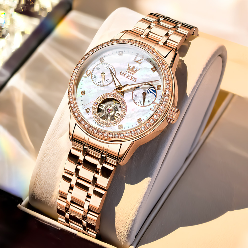 OLEVS นาฬิกาผู้หญิงแบรนด์ชั้นน - Luxury Watch Moon Phase บทวิจารณ์และราคา