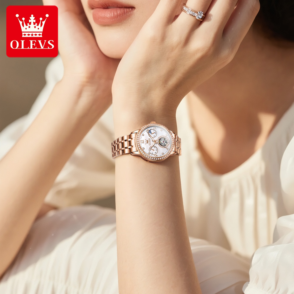 OLEVS นาฬิกาผู้หญิงแบรนด์ชั้นน - Luxury Watch Moon Phase บทวิจารณ์และราคา