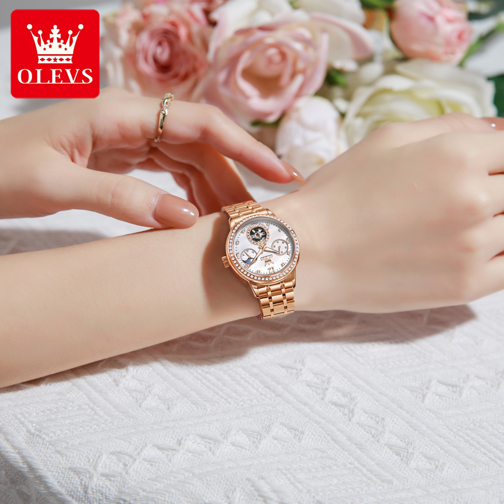 OLEVS นาฬิกาผู้หญิงแบรนด์ชั้นน - Luxury Watch Moon Phase บทวิจารณ์และราคา