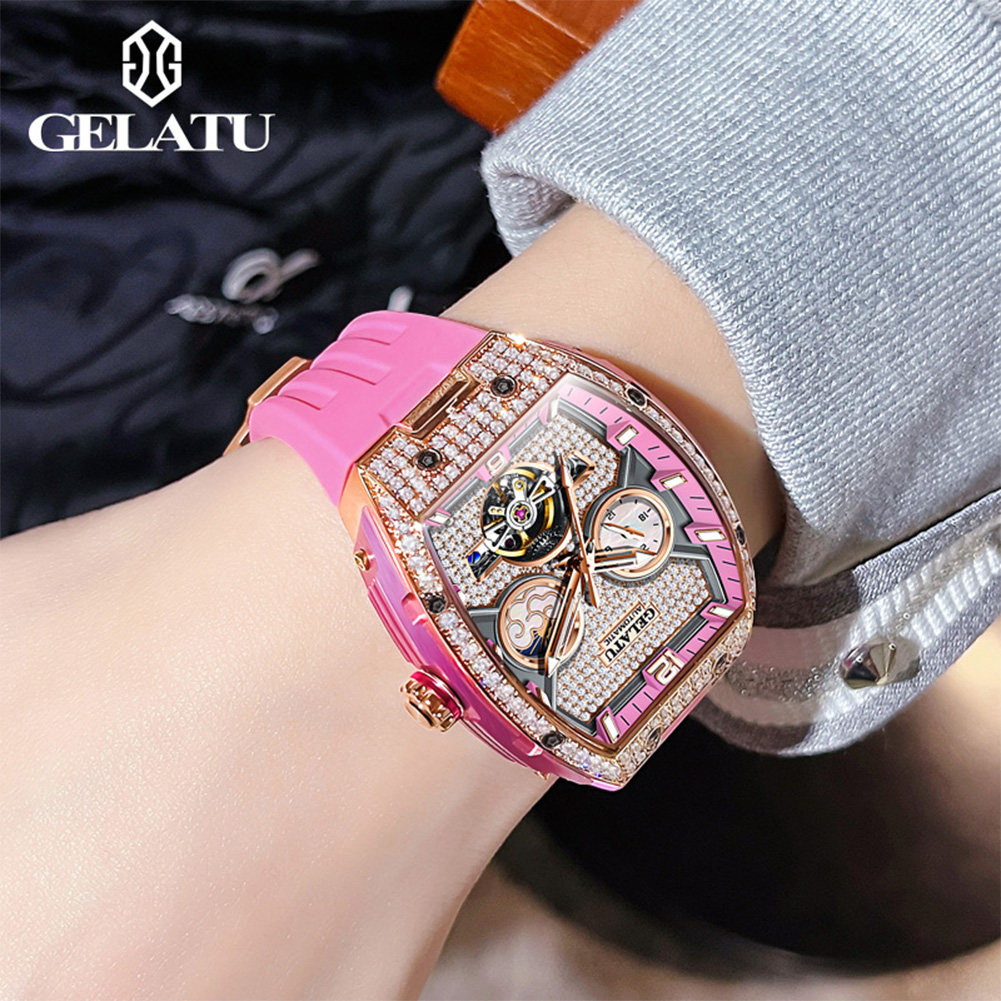 นาฬิกาข้อมือผู้หญิง GELATU สวย - Luxury Watch Moon Phase บทวิจารณ์และราคา